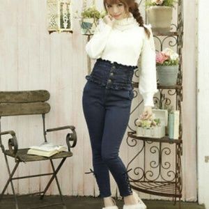 Liz Lisa High Waisted Lace Detail Pants